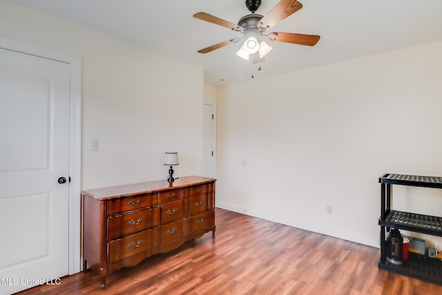 603 James Ave, Wiggins, MS 39577 - bedroom featuring wood finished floors and ceiling fan