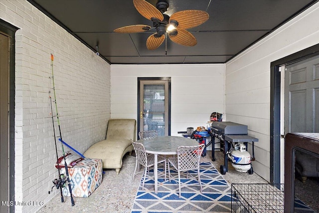 view of patio / terrace featuring ceiling fan