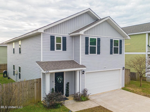 view of front of house featuring a garage