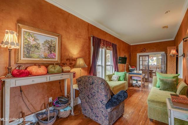 3508 11th St, Gulfport, MS 39501 - living area featuring hardwood / wood-style floors and crown molding