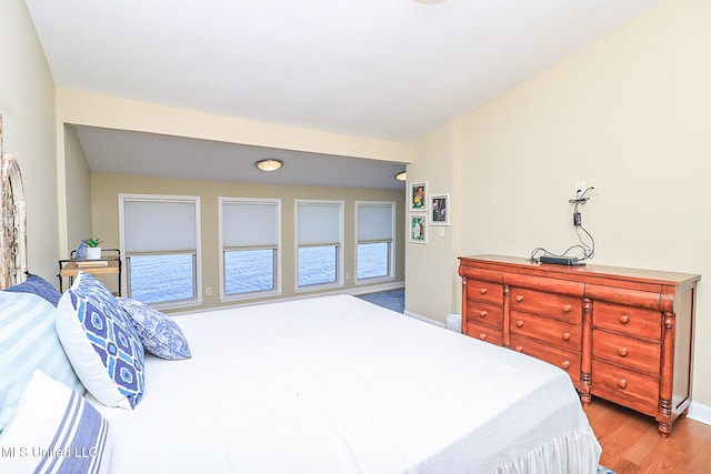 bedroom with wood-type flooring