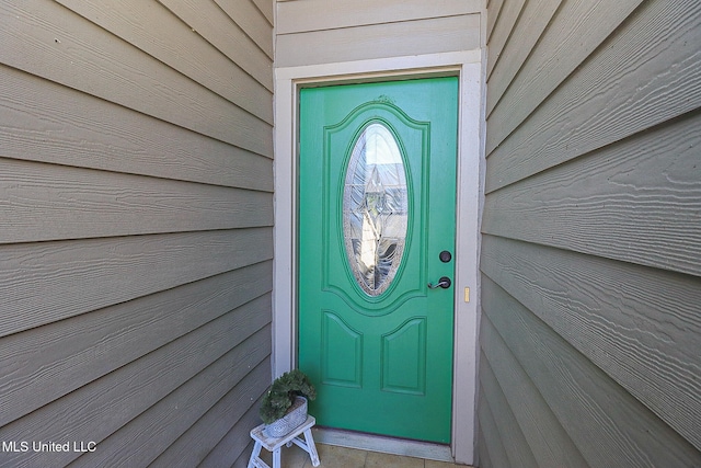 view of doorway to property