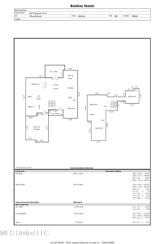 4277 S Bolivar Trl, Olive Branch, MS 38654 - property floor plan