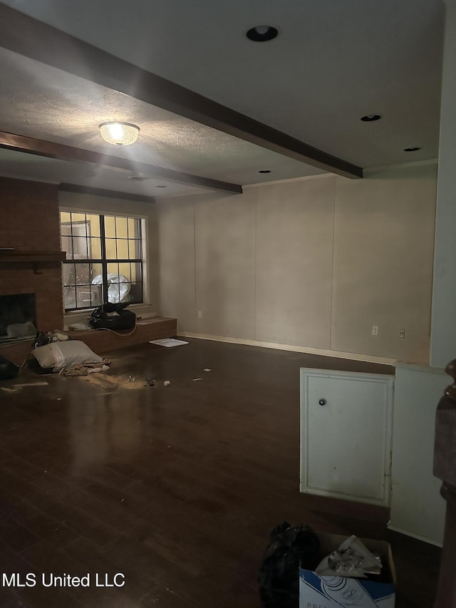 25 Oak Creek Pl, Jackson, MS 39211 - unfurnished living room featuring wood finished floors and a large fireplace
