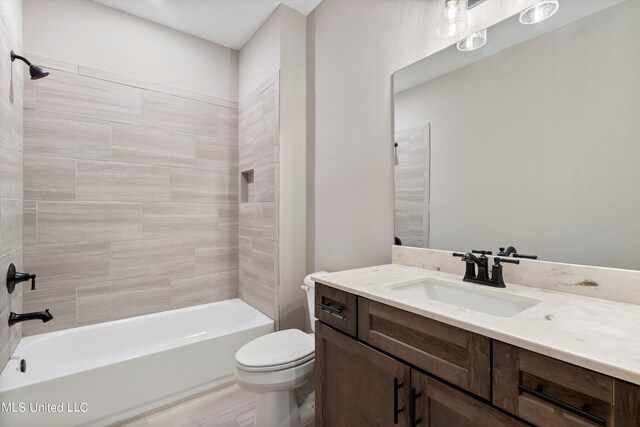 8025 Old Addison Dr, Olive Branch, MS 38654 - bathroom with toilet,  shower combination, and vanity