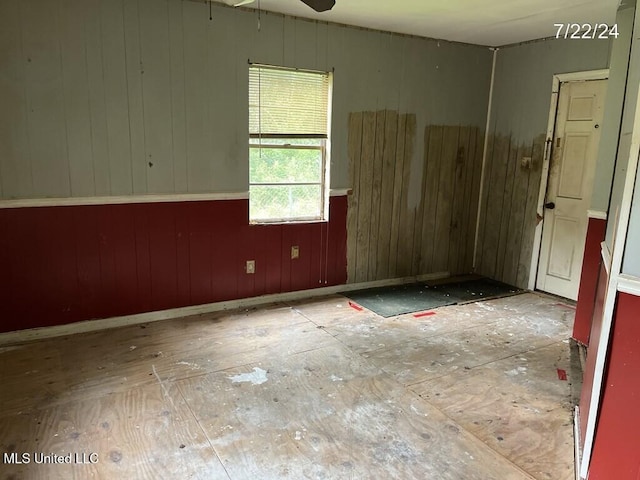 view of spare room