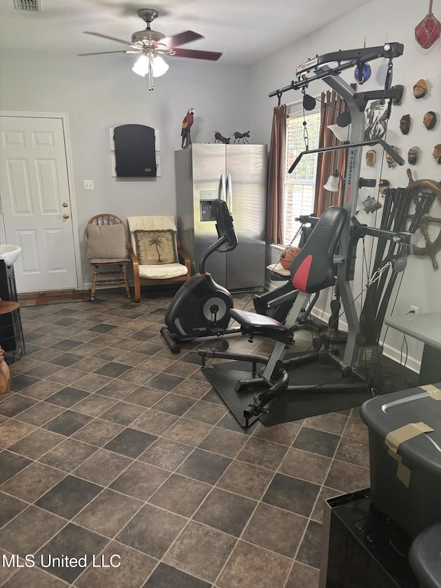 1720 Barracuda Dr, Gautier, MS 39553 - workout area featuring ceiling fan