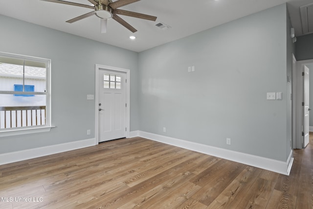 417 4th Ave, Pass Christian, MS 39571 - foyer with ceiling fan, recessed lighting, and wood finished floors