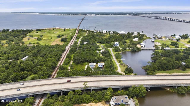 417 4th Ave, Pass Christian, MS 39571 - drone / aerial view of a notable bridge and a large body of water