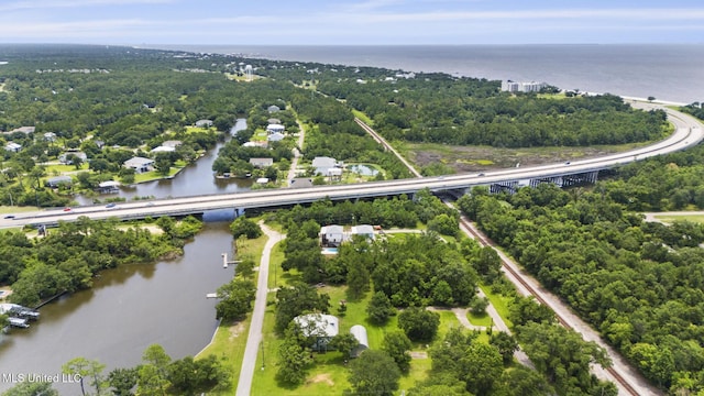 417 4th Ave, Pass Christian, MS 39571 - drone / aerial view of a large body of water and a notable bridge