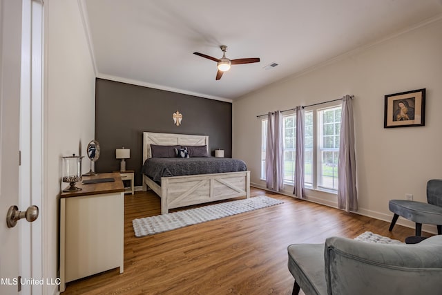 75 Dry Field Cv, Byhalia, MS 38611 - bedroom featuring ornamental molding, wood finished floors, and ceiling fan
