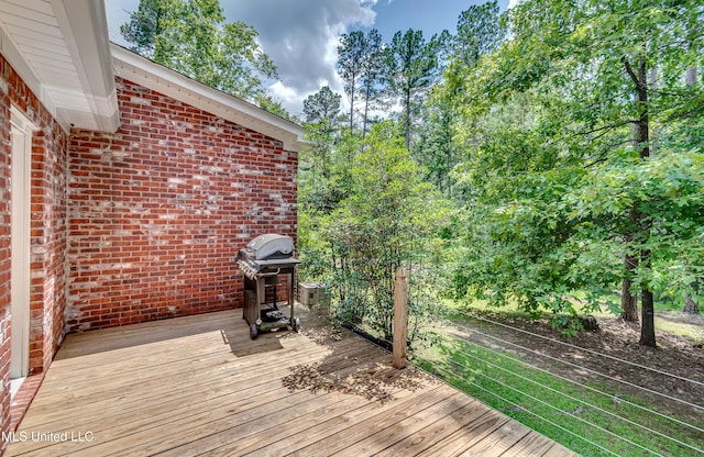 209 Lake Terrace Pl, Brandon, MS 39047 - wooden terrace featuring a grill