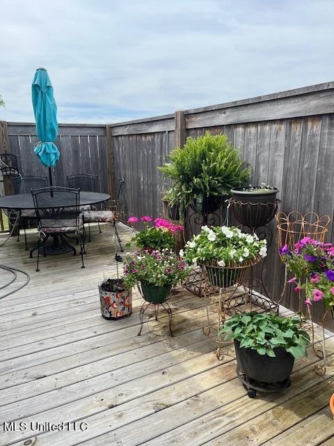 view of wooden deck