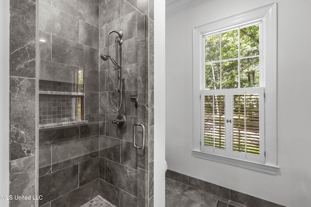 169 Pine Hill Dr, Brandon, MS 39047 - full bath with a stall shower and ornamental molding