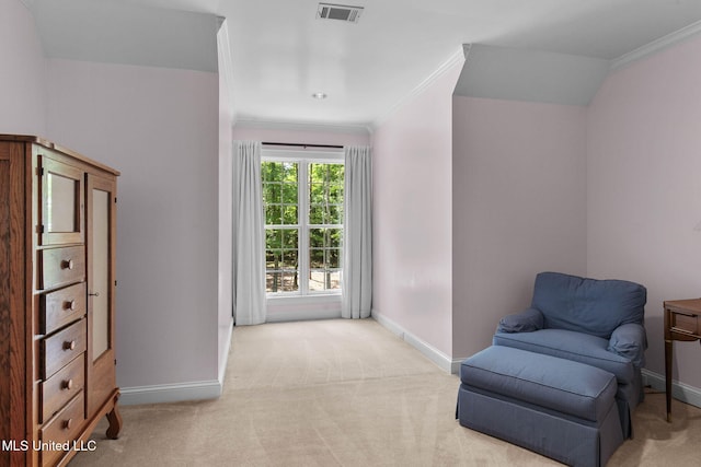 169 Pine Hill Dr, Brandon, MS 39047 - living area featuring light colored carpet and ornamental molding
