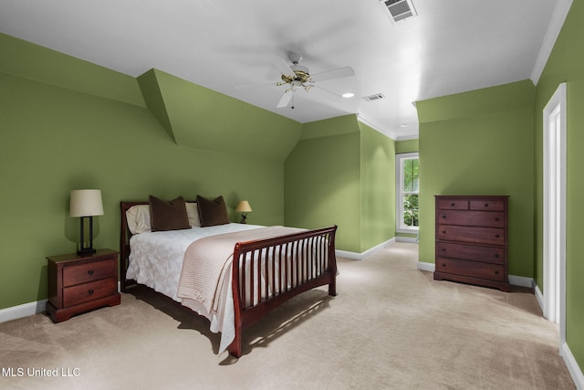 169 Pine Hill Dr, Brandon, MS 39047 - carpeted bedroom with ornamental molding and a ceiling fan