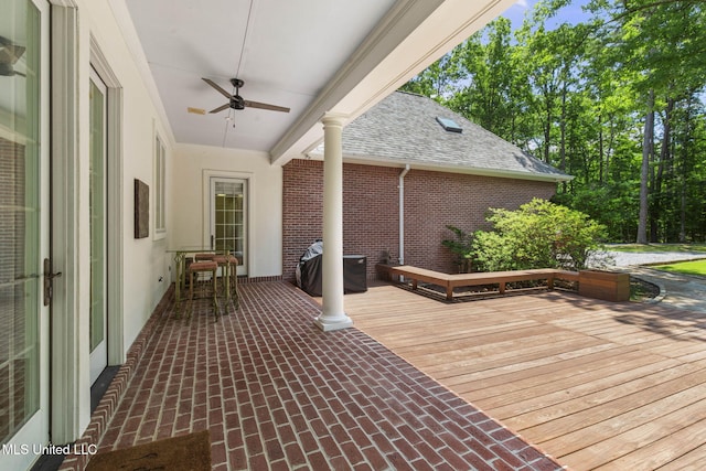 169 Pine Hill Dr, Brandon, MS 39047 - wooden deck with a ceiling fan