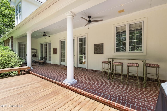 169 Pine Hill Dr, Brandon, MS 39047 - wooden deck with ceiling fan