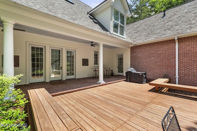 169 Pine Hill Dr, Brandon, MS 39047 - deck featuring ceiling fan