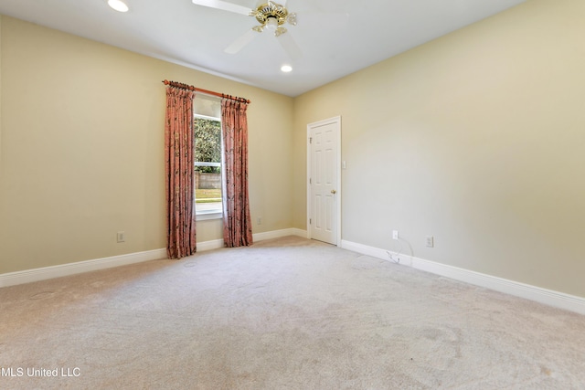 426 Carmargue Ln, Biloxi, MS 39531 - carpeted empty room with a ceiling fan, recessed lighting, and baseboards