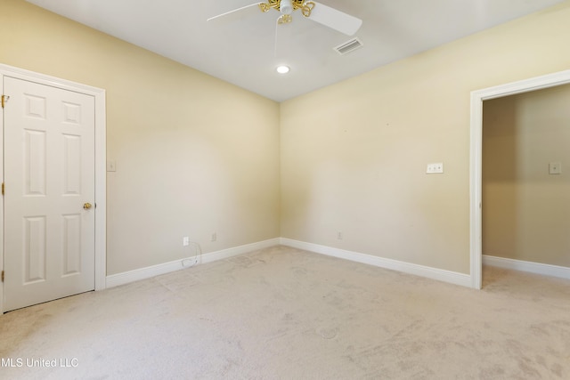 426 Carmargue Ln, Biloxi, MS 39531 - carpeted empty room featuring a ceiling fan, baseboards, and recessed lighting