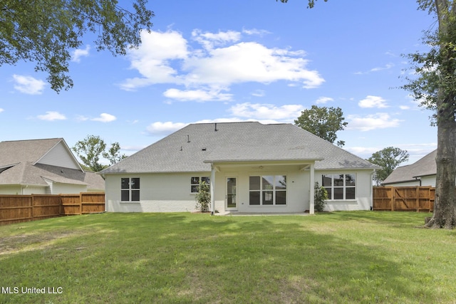 119 Paylors Way, Madison, MS 39110 - back of property with a fenced backyard, a shingled roof, and ceiling fan