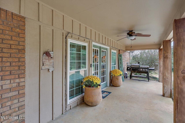 view of patio / terrace with ceiling fan