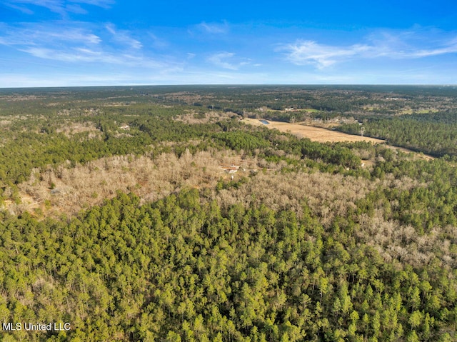 drone / aerial view with a forest view