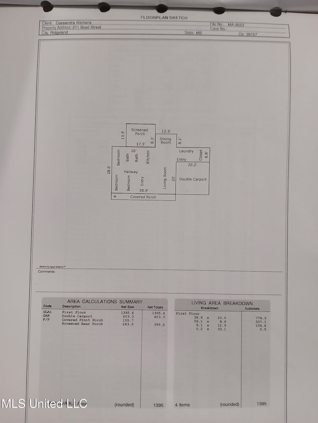 211 Boyd St, Ridgeland, MS 39157 - view of property floor plan