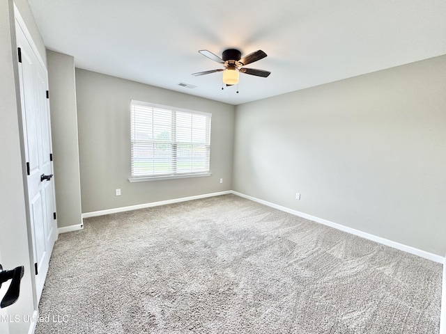 3464 Delaney Dr, Nesbit, MS 38651 - unfurnished room featuring a ceiling fan, carpet flooring, and baseboards