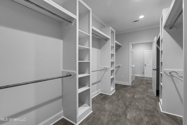 walk in closet with visible vents