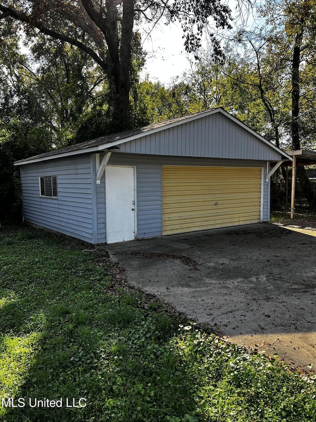 view of garage