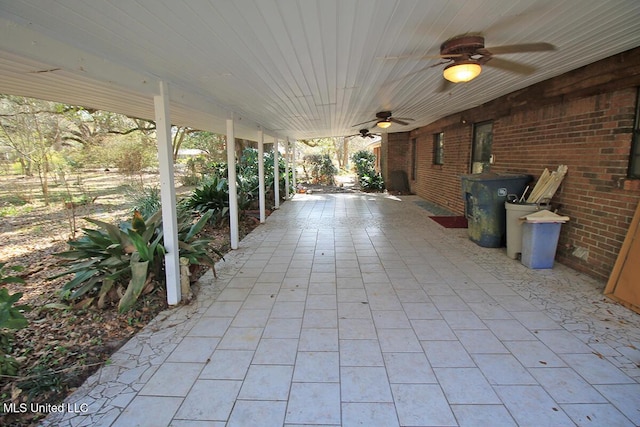 view of patio with ceiling fan