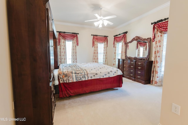 104 Overbrook Hl, Ridgeland, MS 39157 - carpeted bedroom with crown molding and ceiling fan