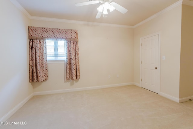 104 Overbrook Hl, Ridgeland, MS 39157 - empty room with light colored carpet, ornamental molding, and a ceiling fan