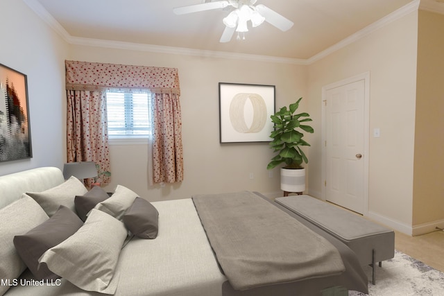104 Overbrook Hl, Ridgeland, MS 39157 - carpeted bedroom with ornamental molding and ceiling fan