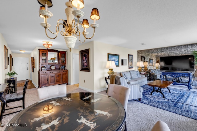 1130 Beach Blvd Unit 503, Biloxi, MS 39530 - carpeted dining space with a chandelier and baseboards