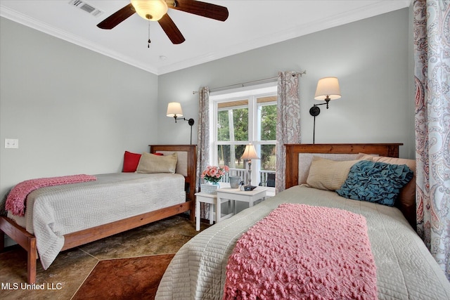 631 2nd St, Gulfport, MS 39501 - bedroom with crown molding and ceiling fan