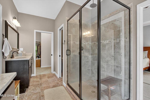 631 2nd St, Gulfport, MS 39501 - bathroom featuring vanity and a stall shower
