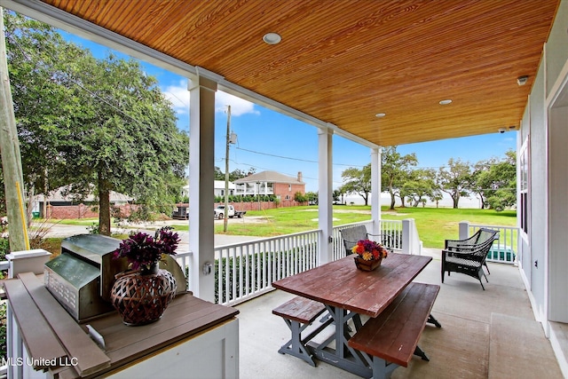631 2nd St, Gulfport, MS 39501 - covered porch featuring a yard, a residential view, and outdoor lounge area