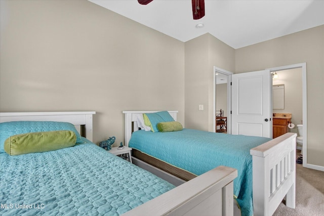 631 2nd St, Gulfport, MS 39501 - carpeted bedroom with a ceiling fan and connected bathroom