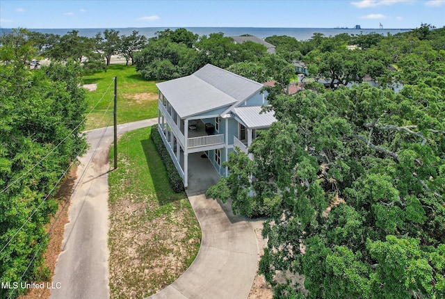 631 2nd St, Gulfport, MS 39501 - view from above of property with a nearby body of water