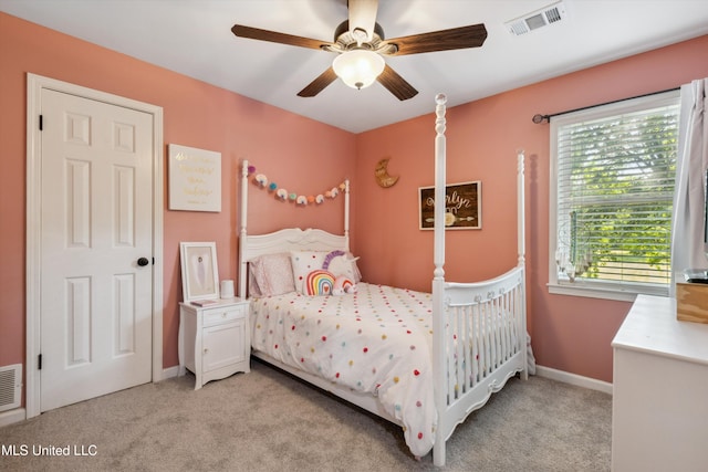 7465 Davidson Rd, Olive Branch, MS 38654 - bedroom featuring light carpet, a ceiling fan, and baseboards