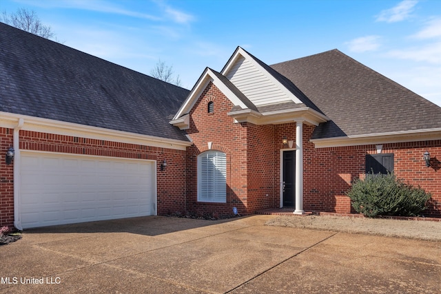 view of front property with a garage