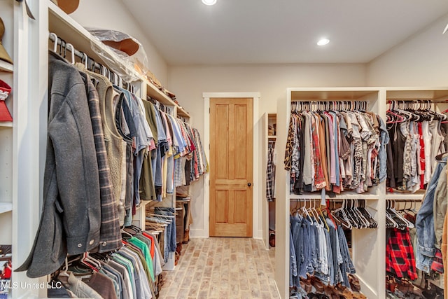 view of walk in closet