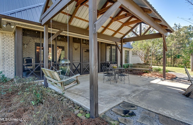 view of patio / terrace with a gazebo