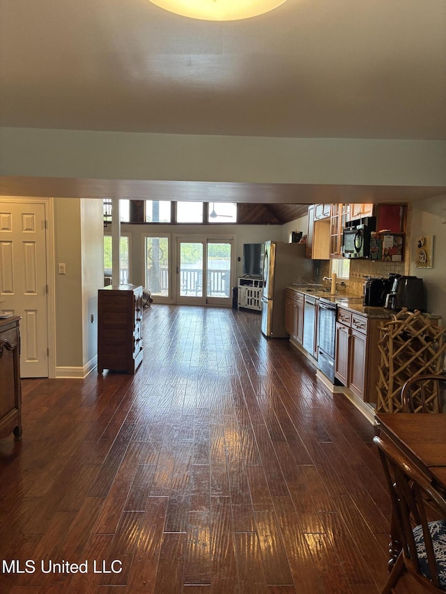 6327 Pontiac Dr, Kiln, MS 39556 - interior space featuring baseboards and dark wood-type flooring