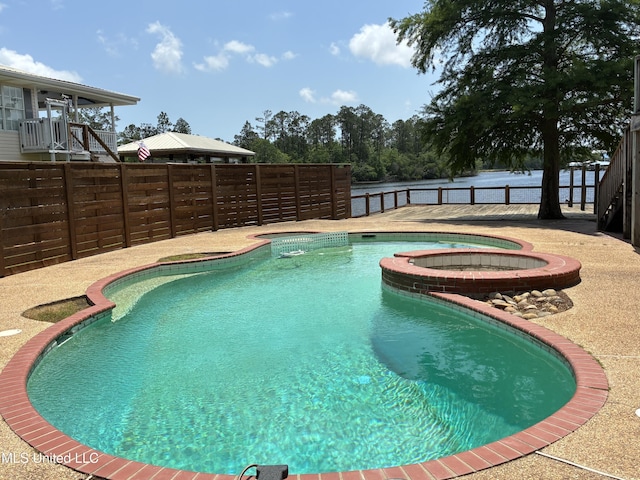 6327 Pontiac Dr, Kiln, MS 39556 - view of pool with a fenced backyard and a pool with connected hot tub