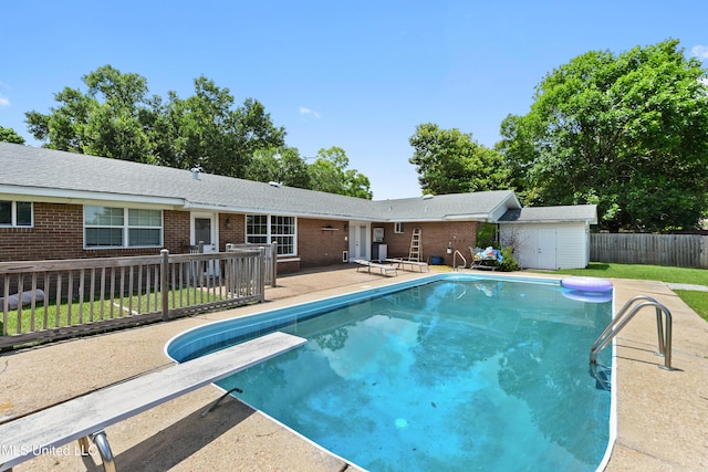 120 Pitcher Pt, Long Beach, MS 39560 - view of pool featuring a patio and a diving board