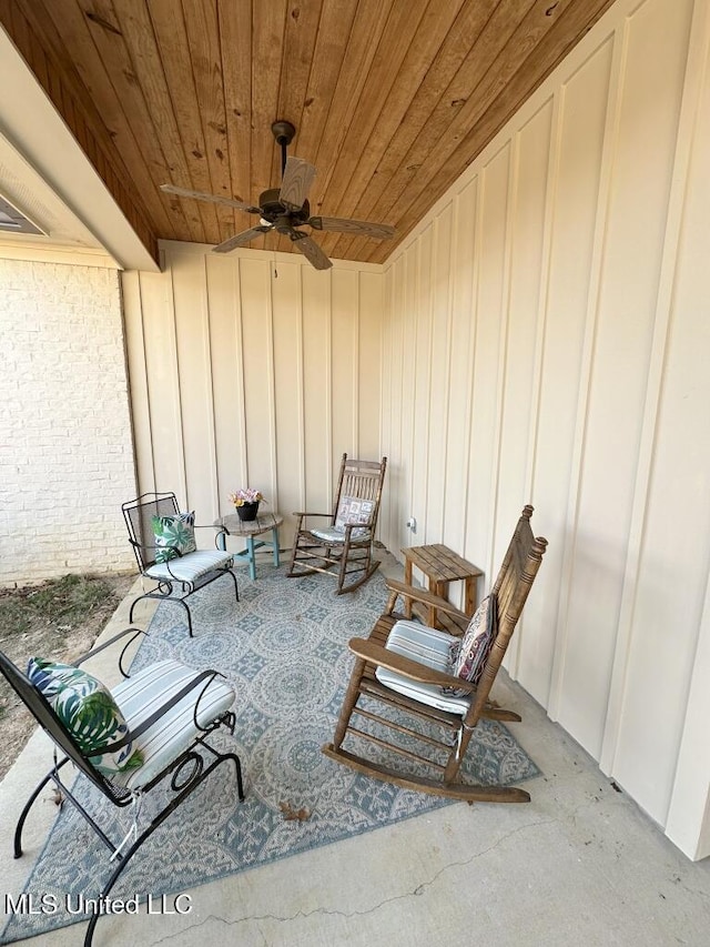 view of patio / terrace with ceiling fan